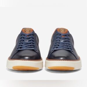 Cole Haan GrandPro TopSpin Sneakers Men's Navy w/ Brown trim